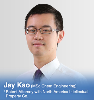 Jay Kao (MSc Chem Engineering) / Patent Attorney with North America Intellectual Property Co.